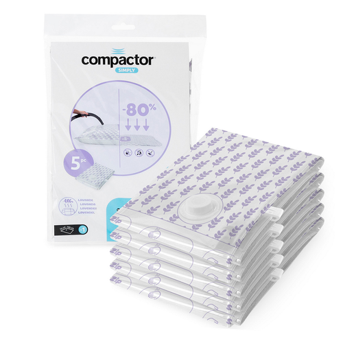 Compactor Набір вакуумних мішків для зберіганняCompress L Лаванда 100 л, 70 x 100 см, 5 шт.
