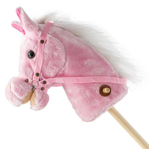 Baby Mix Hobby Horse so zvukom a kolieskami Rosie ružová, 95 x 23 x 23 cm