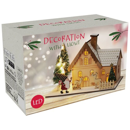 Vánoční LED dekorace Zimní domek, 20x10x12,5  cm, dekor 1