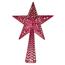 Csillag karácsonyfa csúcsdísz, gravírozott, 37 cm, rózsaszín