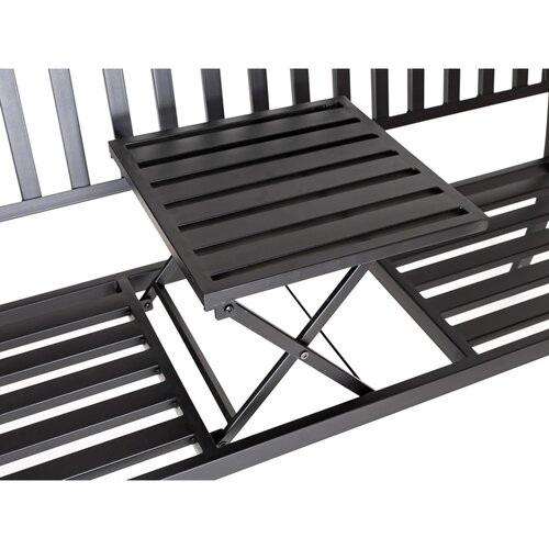 Bancă cu masă de depozitare Happy Green Rea 150 x60 x 85 cm, negru