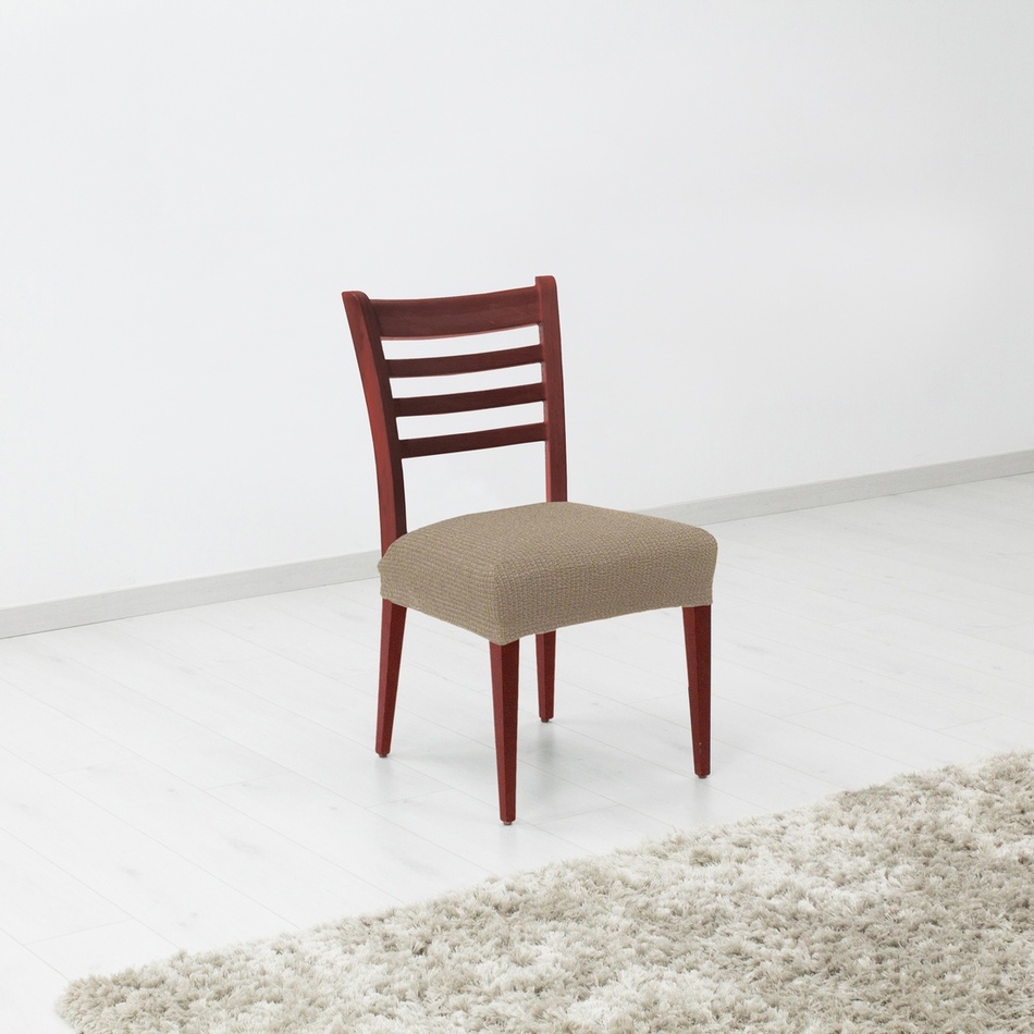 Napínací poťah na sedák stoličky Denia oriešková, 45 x 45 cm, sada 2 ks