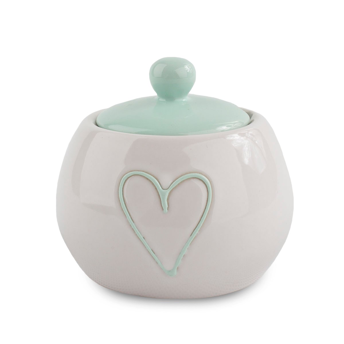 Keramická cukornička Heart, sv. zelená