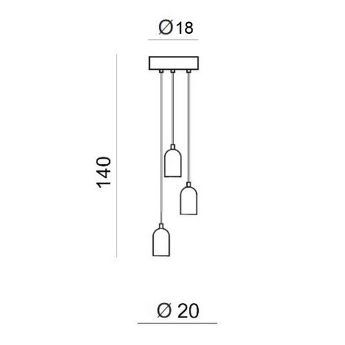 Azzardo AZ2385 závěsné svítidlo Volta, E27, 3x 40W, šedá