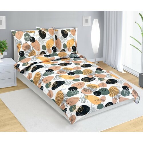 Bellatex Bavlnené obliečky Oblázek horčicová, 140x 200 cm, 70 x 90 cm