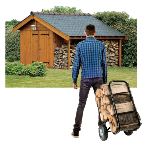 Cărucior pentru lemne de foc, 52 x 57 x 107/73 cm,capacitate de încărcare 80 kg