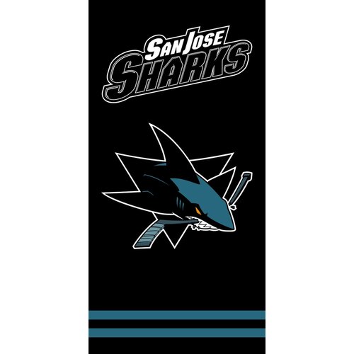Ręcznik kąpielowy NHL San Jose Sharks Black, 70 x 140 cm