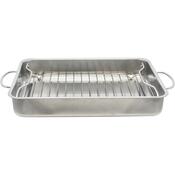 Elo 53434 Basic brytfanna ze stali nierdzewnej z rusztem do grillowania 34 x 24 x 5,5 cm