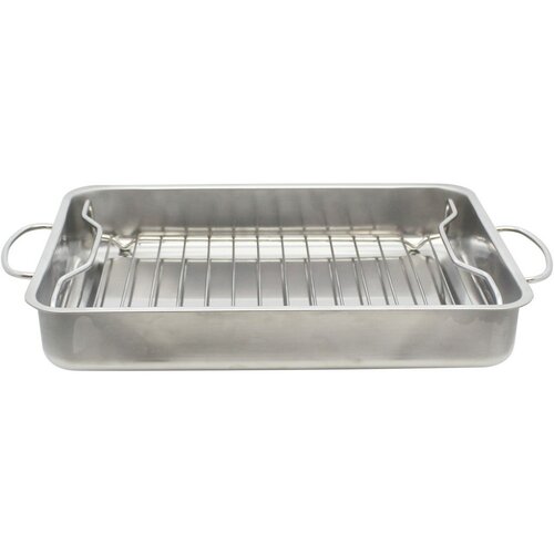 Elo 53434 Basic Tigaie de prăjit din oțelinoxidabil cu grătar 34 x 24 x 5,5 cm