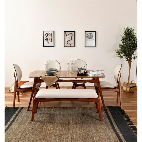 Zestaw jadalniany Touch Walnut and Cream