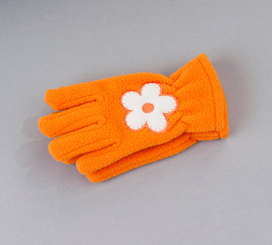 Detské prstové rukavice fleece Karpet 5575, oranžo