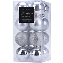 Weihnachtsschmuck-Set Agira 16 St.,  Silber, D. 5 cm