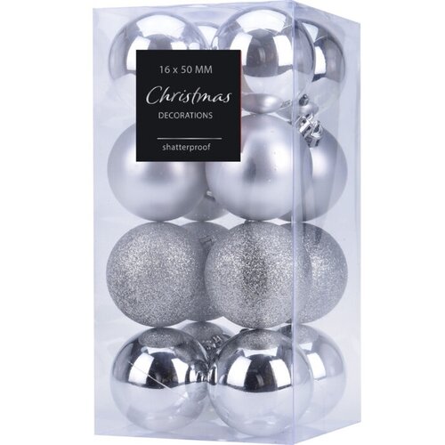 Weihnachtsschmuck-Set Agira 16 St.,  Silber, D. 5 cm