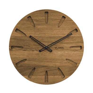 VLAHA VCT1022 dubové hodiny Grand čierna, pr. 45 cm