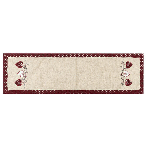 Tekal Srdíčka puntík rdeča, 40 x 140 cm