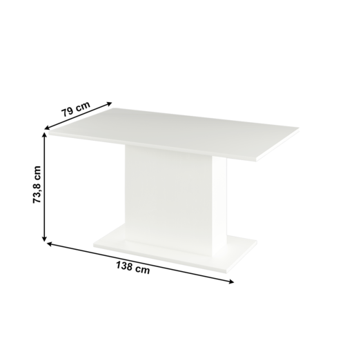 Stół jadalny OLYMPA, biały