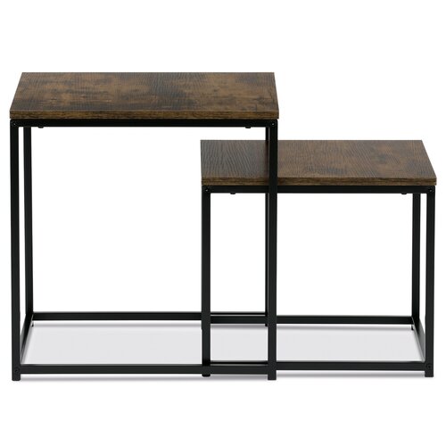 Set de măsuțe, lemn vechi, 2 buc.