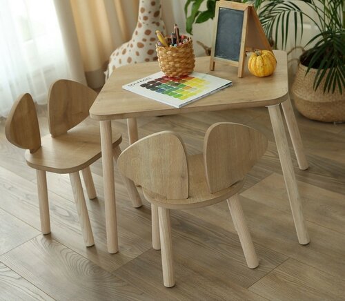 Zestaw dla dzieci stolik i dwa krzesełka Mickey Two Chair Set - Brown