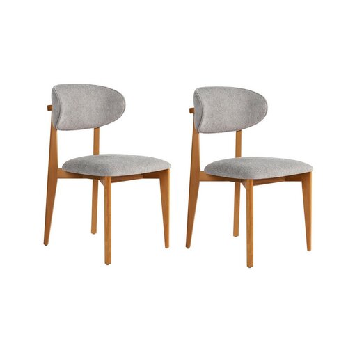 Set de scaune de sufragerie Lionte Grey and DarkOak, 2 buc.