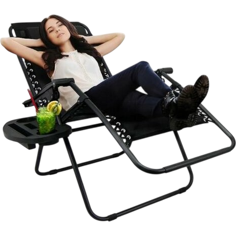 Zahradní plážové relaxační křeslo Regina, černá