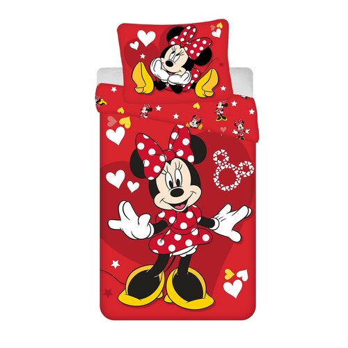 Jerry Fabrics Дитяча бавовняна білизна Minnie, Red heart, 140 х 200 см, 70 х 90 см