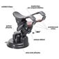 Suport pentru telefon / GPS pe ventuză Compas Double Clips, negru