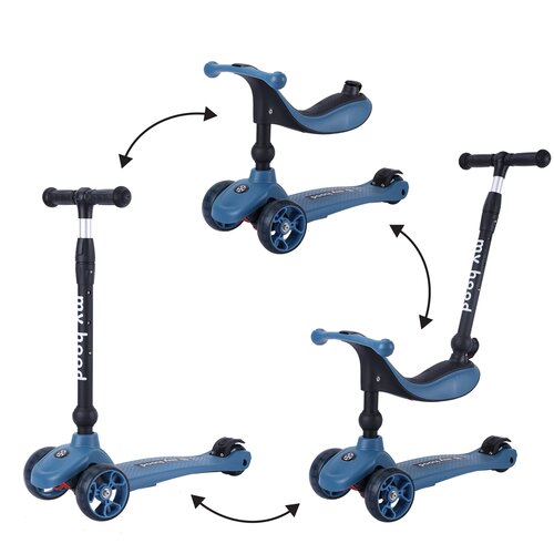 Bicicleta multifuncțională pentru copii My Hood505142 Kick 'n' Ride, albastru