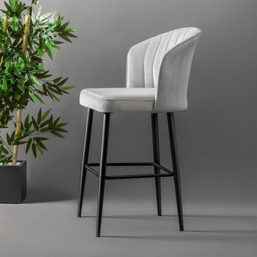 Set de scaune de bar Rubi Cream and Black, 4 buc.