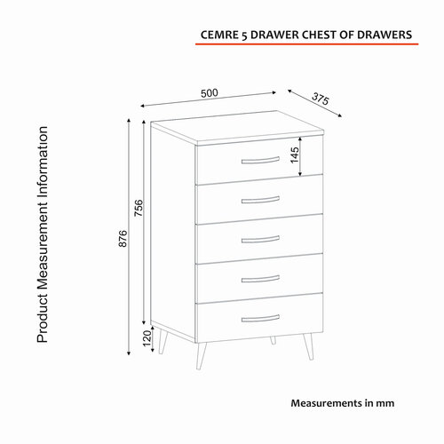 Noptieră Cemre Walnut