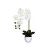 Штучна орхідея в горщику 7 квіток, 55 см, білий