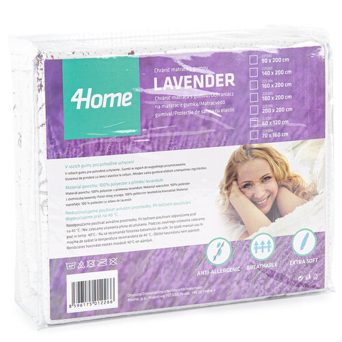 Protecție saltea 4Home Lavender cu elastic, 90 x 200 cm