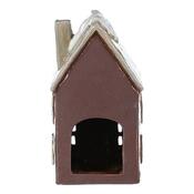 Decorațiuni de Crăciun Căsuță de iarnă cu coș defum, ceramică, violet închis