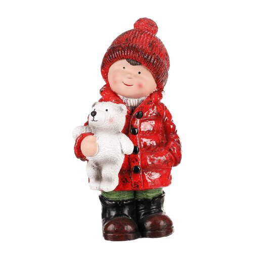 Ozdoba świąteczna Chłopczyk z misiem, MgOceramika, 36 cm