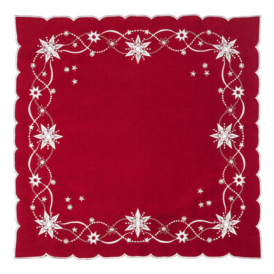 Vánoční ubrus Vánoční hvězda červená, 85 x 85 cm