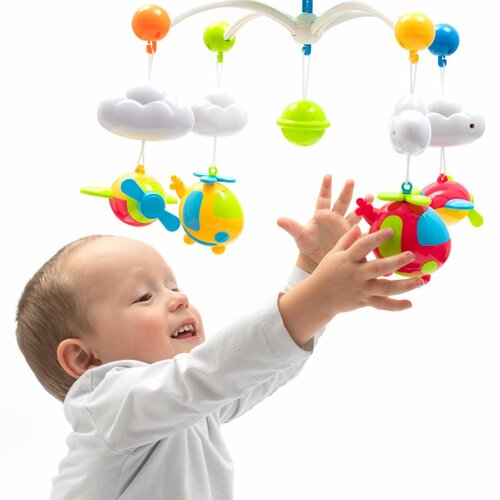 Baby Mix Carusel deasupra pătuțului cu proiectorși telecomandă, albastru