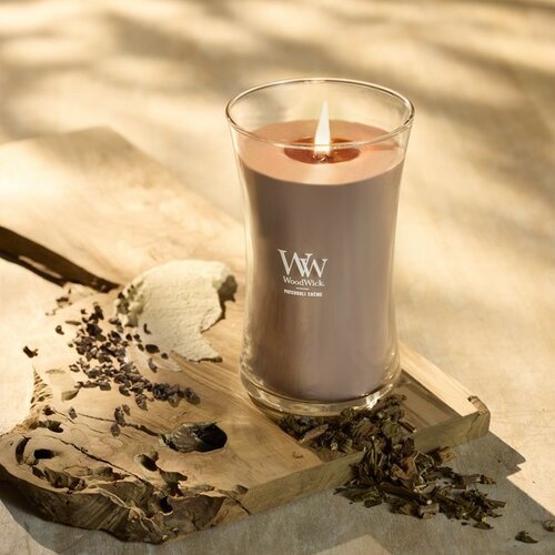 WoodWick Vonná sviečka váza veľká Patchouli Creme, 609 g