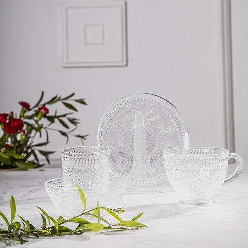 Altom Set of glass plates Daisy, 17 cm, 6 pcs
