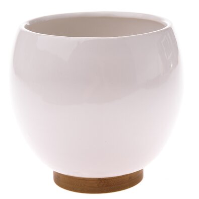 Ghiveci ceramic pentru flori Ball alb, 15 x 14,5cm