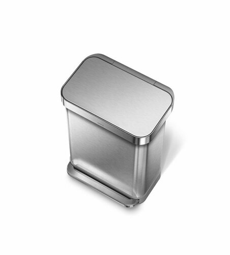 Simplehuman pedálos szemetes 55 l, ezüst termék 2. képe