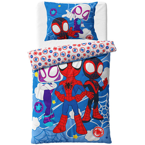 Carbotex Мікрофлісова постільна білизна SpideyДивовижні друзі, 140 x 200 см, 70 x 90 см