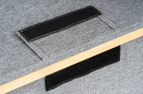 Úložný box G21 30 x 30 x 15 cm, bambusový s vekom, sivý