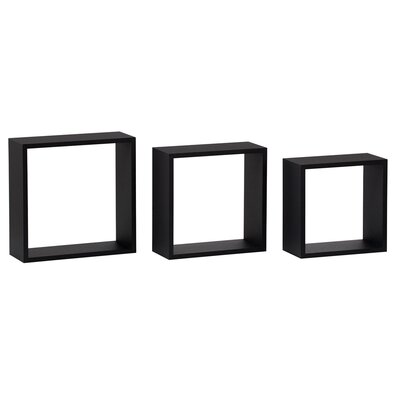 Настінна полиця набір 3 шт., чорний матовий, 30 x 11,7, 27 x 11,7, 24 x 11,7 см