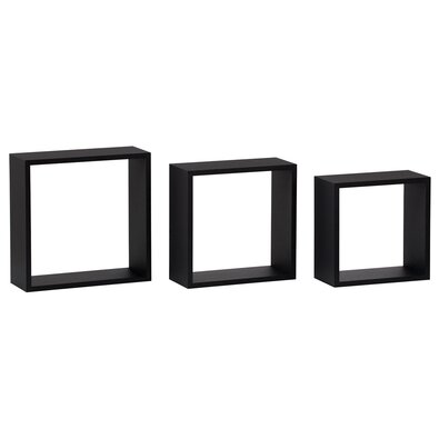 Komplet 3 stenske police, mat črna, 30 x 11,7, 27x 11,7, 24 x 11,7 cm