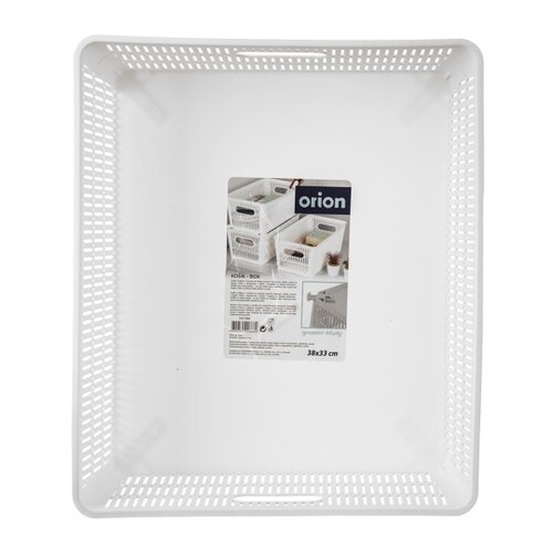 Orion Пластиковий штабельований кошик NESTA, 38 x 33 x 12,7 см, білий