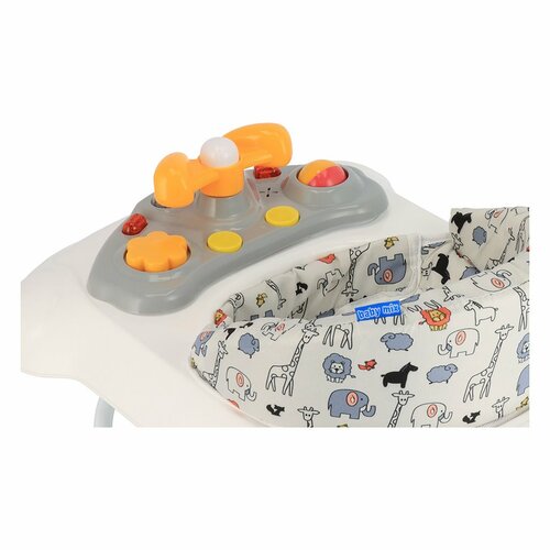 Baby Mix Walker pentru copii cu volan și roți dinsilicon maro deschis, 50 x 44 x 50 cm