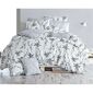 BedTex Бавовняна постільна білизна Blumen сірий, 220 х 200 см, 2х 70 х 90 см