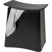Wenko Badezimmerhocker mit Stauraum für Wäsche Wing, schwarz, 45 × 33 × 48 cm
