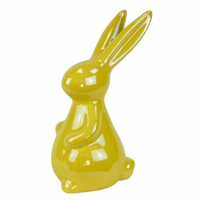 Decorațiuni de Paște Iepure galben, ceramică, 8,3x 14,3 x 6 cm