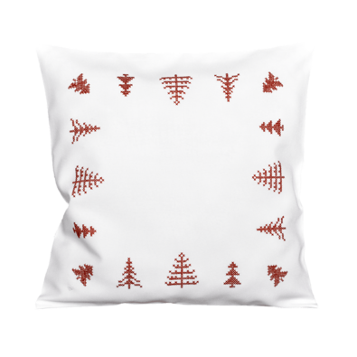 Świąteczna poszewka na poduszkę Choinki biały, 40 x 40 cm
