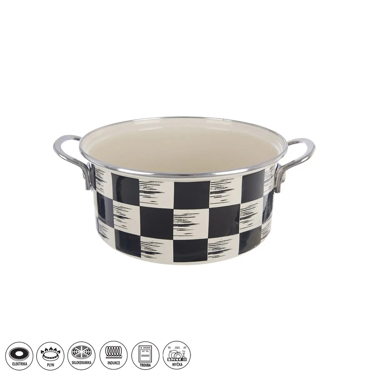 Orion Zománc lábas Chessboard Lem , 3 l, átmérő 22cm
